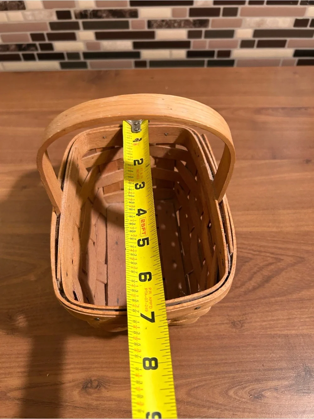 Vintage 1987 Longaberger Basket with Handle -Natural Tan